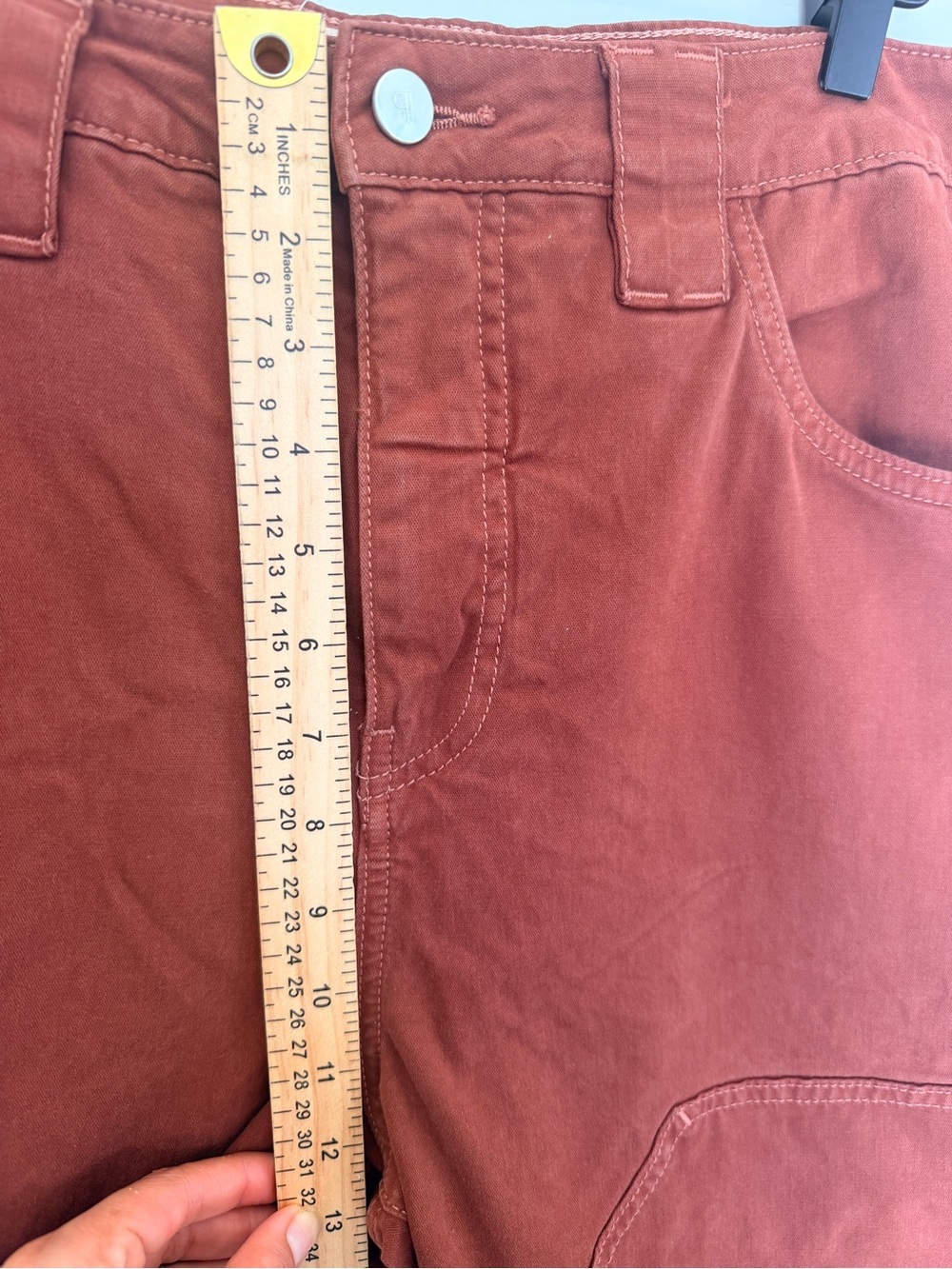 Anthropologie Pilcro Puddle Curve Wide Leg Pants Brown Sz 31 Baggy Slouchy - Picture 11 of 13